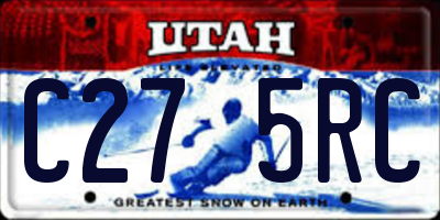 UT license plate C275RC