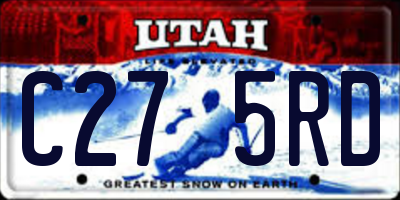 UT license plate C275RD