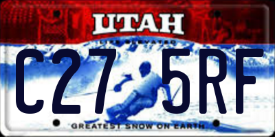 UT license plate C275RF