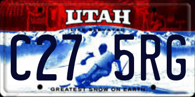 UT license plate C275RG