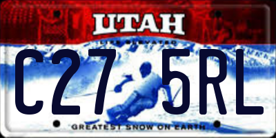 UT license plate C275RL