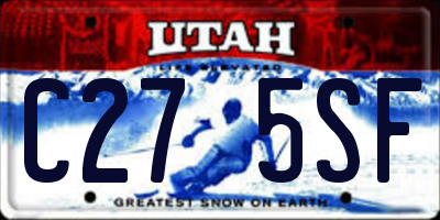 UT license plate C275SF