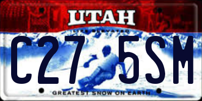UT license plate C275SM