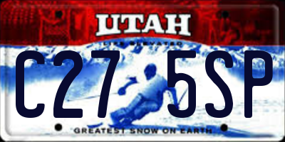 UT license plate C275SP