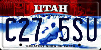 UT license plate C275SU
