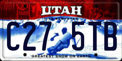 UT license plate C275TB