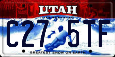 UT license plate C275TF