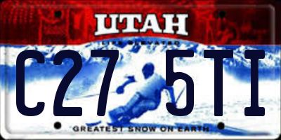 UT license plate C275TI