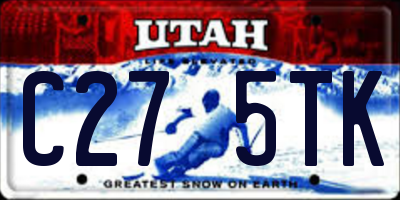 UT license plate C275TK