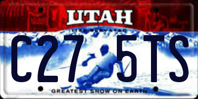 UT license plate C275TS