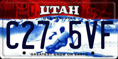 UT license plate C275VF