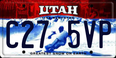 UT license plate C275VP