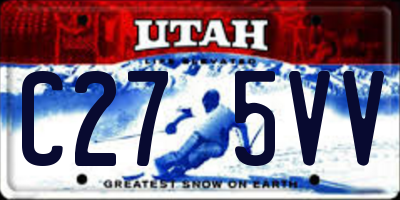 UT license plate C275VV