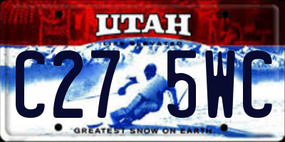 UT license plate C275WC