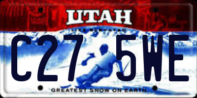 UT license plate C275WE