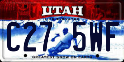 UT license plate C275WF