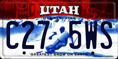 UT license plate C275WS