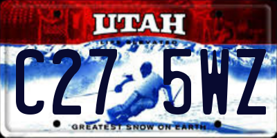 UT license plate C275WZ