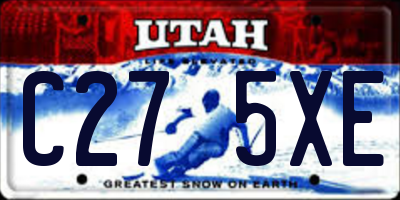 UT license plate C275XE