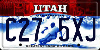 UT license plate C275XJ
