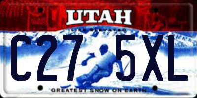 UT license plate C275XL