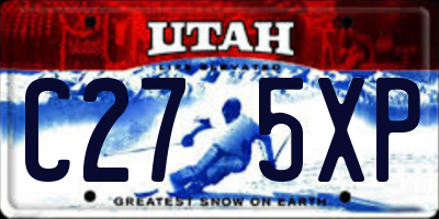 UT license plate C275XP