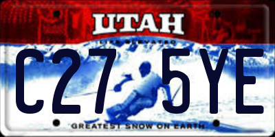 UT license plate C275YE