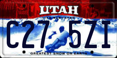 UT license plate C275ZI