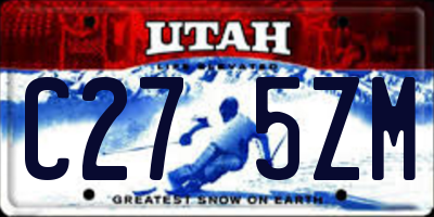 UT license plate C275ZM