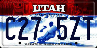 UT license plate C275ZT