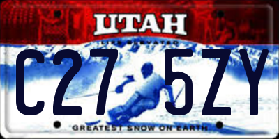 UT license plate C275ZY
