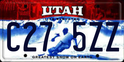 UT license plate C275ZZ
