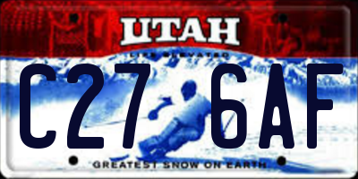 UT license plate C276AF