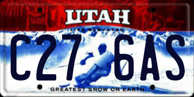 UT license plate C276AS