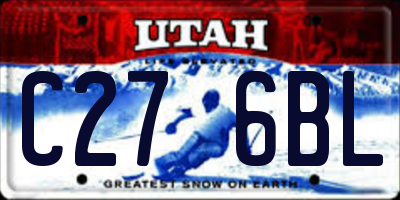 UT license plate C276BL