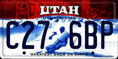 UT license plate C276BP