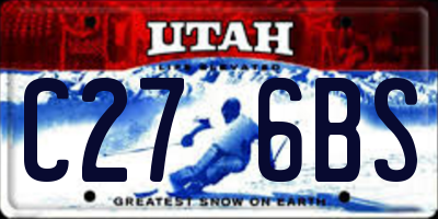 UT license plate C276BS