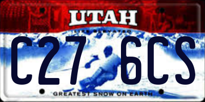 UT license plate C276CS