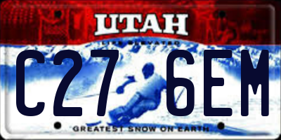 UT license plate C276EM