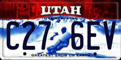 UT license plate C276EV