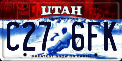 UT license plate C276FK