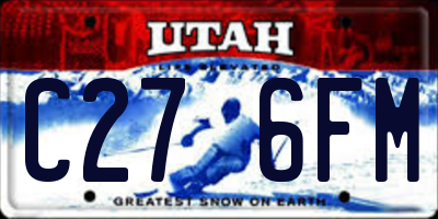 UT license plate C276FM