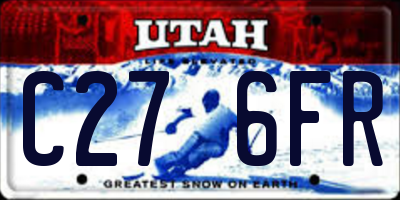 UT license plate C276FR