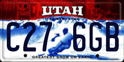 UT license plate C276GB