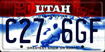 UT license plate C276GF