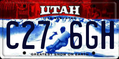 UT license plate C276GH
