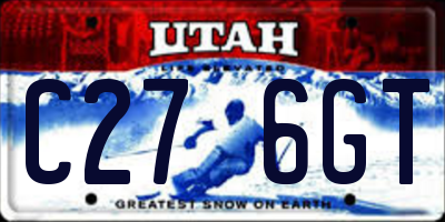 UT license plate C276GT