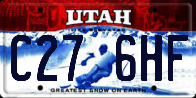 UT license plate C276HF