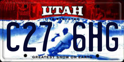 UT license plate C276HG