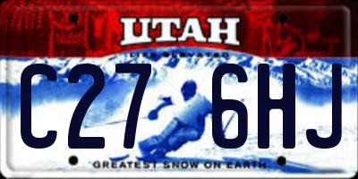 UT license plate C276HJ